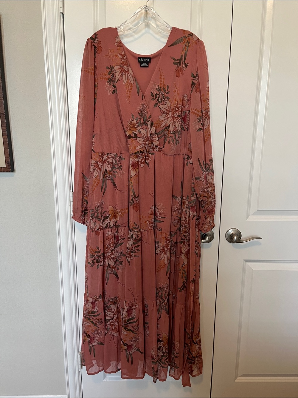 City Chic Rose Floral Tiered Maxi Dress
